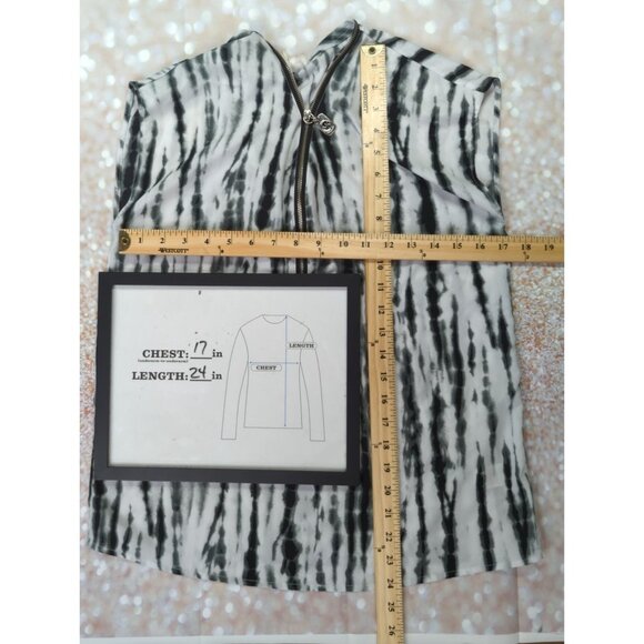 Michael Kors Womens Small Tie-Dye Top With Zipper Accent - Picture 6 of 8